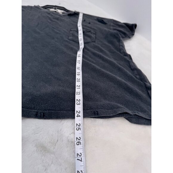 We The Free Women's Size XS Distressed Black Short Sleeve Pocket T-Shirt - Picture 5 of 11